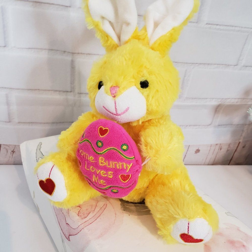 Some Bunny Loves Me Yellow Easter Bunny Plush 10" Stuffed Animal Rabbit - Picture 2 of 10